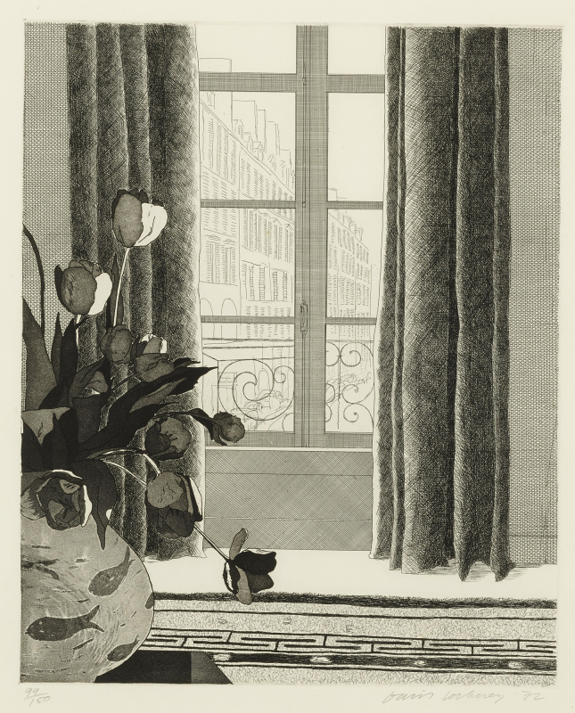 大卫霍克尼单色版画1972Rue De Seine(etching And Aquatint)
